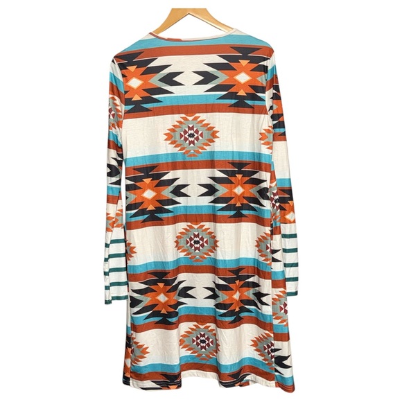 CARDIGAN DUSTER - aztec stripe MEDIUM NWOT - Picture 6 of 8